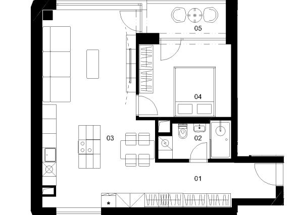 E3A - 2 izbový byt - Nové Mlynarce