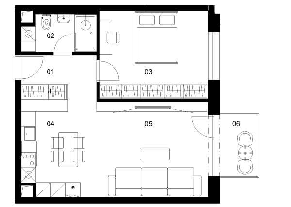A2E - 2 izbový byt - Nové Mlynarce