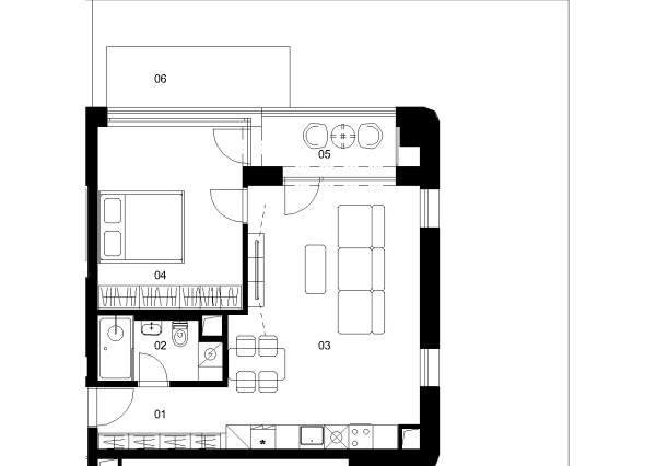 E1C - 2 izbový byt - Nové Mlynarce
