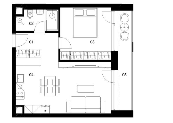 E2F - 2 izbový byt - Nové Mlynarce
