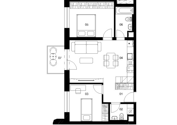 AE2J - 3 izbový byt - Nové Mlynarce