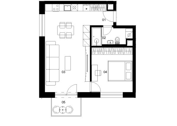A2C - 2 izbový byt - Nové Mlynarce