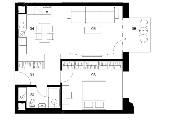 E3E - 2 izbový byt - Nové Mlynarce