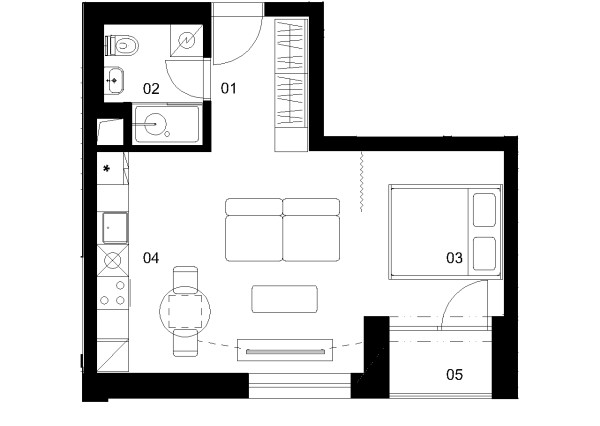 A4F - 1 izbový byt - Nové Mlynarce