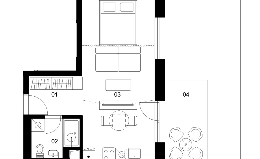 D1B - 1 izbový byt - Nové Mlynarce
