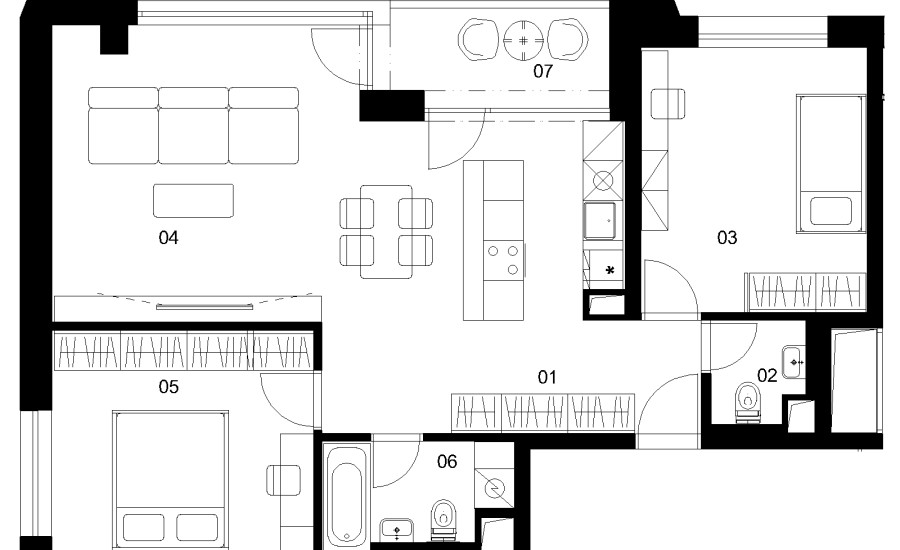 A1A - 3 izbový byt - Nové Mlynarce