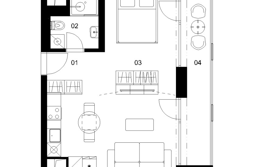 D4C - 1 izbový byt - Nové Mlynarce