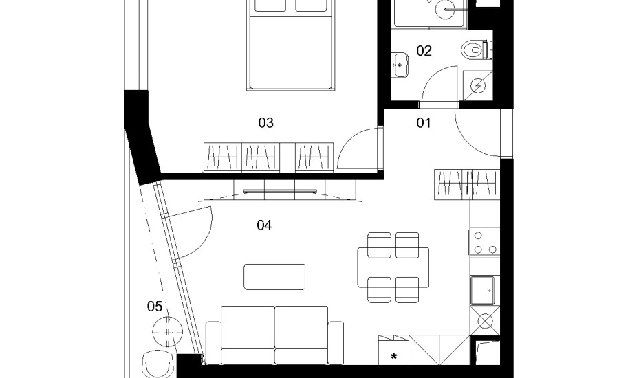 A3B - 2 izbový byt - Nové Mlynarce