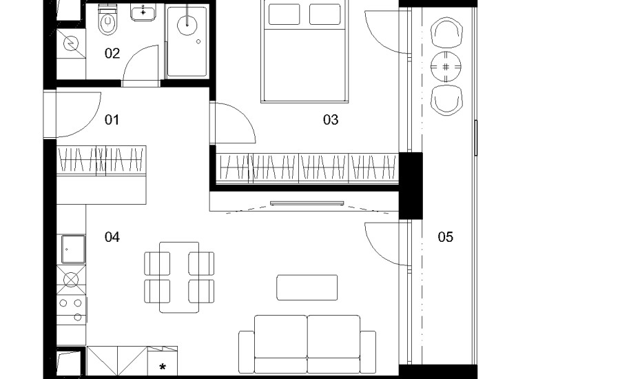 E4F - 2 izbový byt - Nové Mlynarce