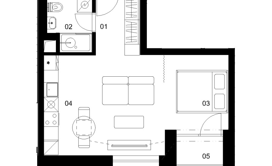 A3F - 1 izbový byt - Nové Mlynarce