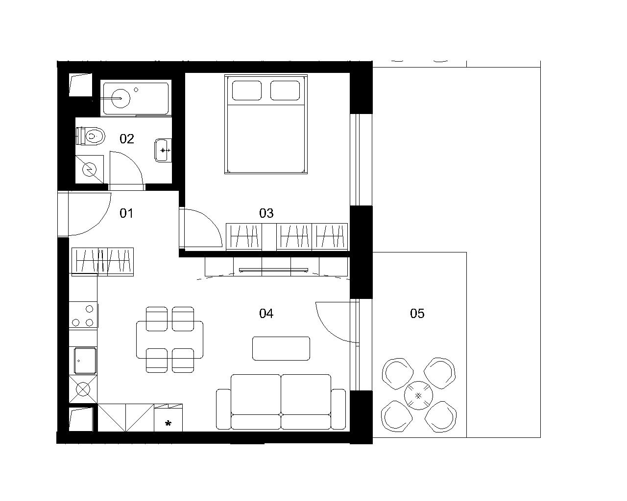 D1C - 2 izbový byt - Nové Mlynarce